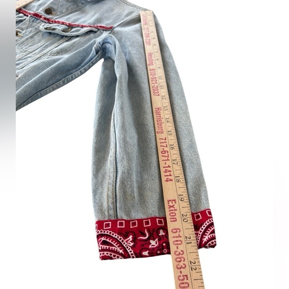 Vintage Lee Rider Denim Jacket Womens Small Custom Western Rodeo Made in the USA - Picture 5 of 14